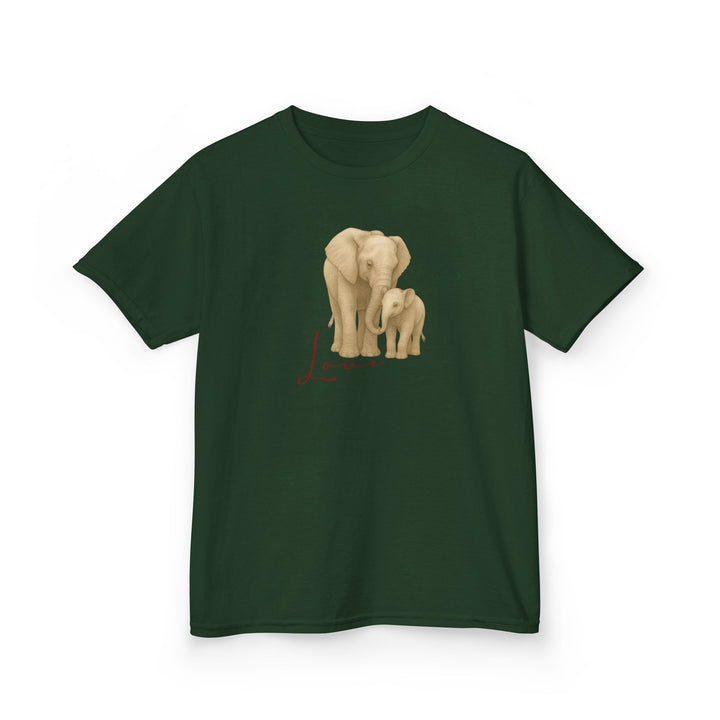 Kids Elephant with Calf Tee | "Love" | Sketch Design | Eco-Conscious | Connected & Compassionate
