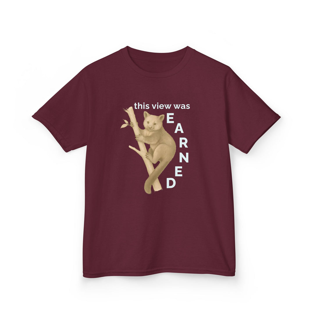 Kids Tree Kangaroo Tee | "This View Was Earned" | Sketch Design | Eco-Conscious | Joyful & Playful