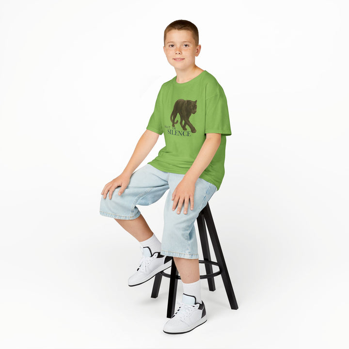 Kids Jaguar Tee | Wait In Silence say "Listen Big" | Sketch Design | Eco-Conscious | Reflective & Wise