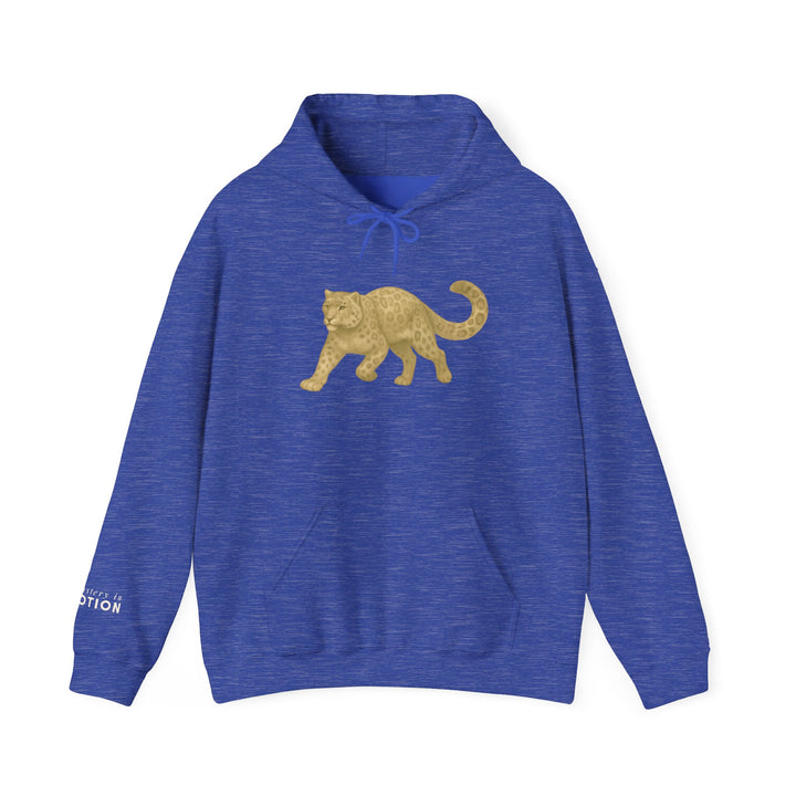 Mastery in Motion – Snow Leopard Edition | Patient & Peaceful Series | Unisex Heavy Blend™ Hooded Sweatshirt | Eco-Friendly Apparel