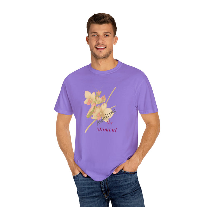 Awaiting the Moment – Orchid Mantis | Reflective & Wise | Sketch Series by Pure Perspective App | Eco Friendly Graphic Tee