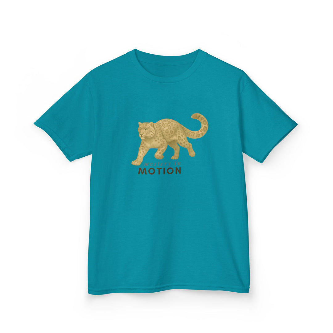 Kids Snow Leopard Tee | Mastery In Motion says "Practice Makes You Great" | Sketch Design | Eco-Conscious | Patient & Peaceful