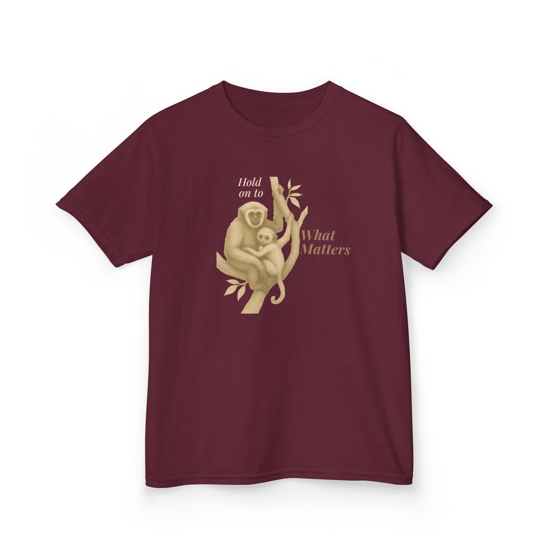 Kids Gibbon and Baby Tee | "Hold on to What Matters" | Sketch Design | Eco-Conscious | Connected & Compassionate