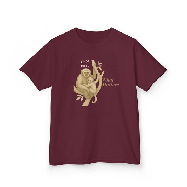 Kids Gibbon and Baby Tee | "Hold on to What Matters" | Sketch Design | Eco-Conscious | Connected & Compassionate