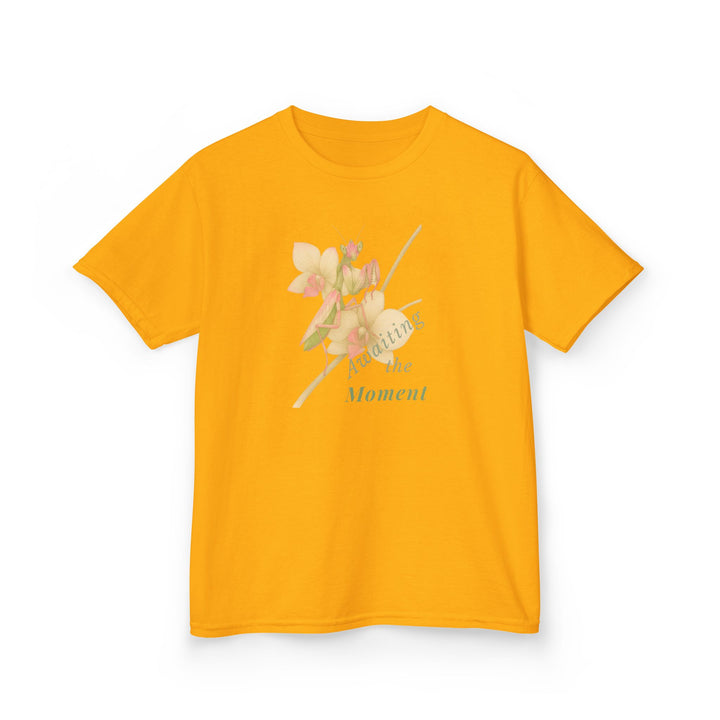 Kids Orchid Mantis Tee | "Awaiting the Moment" | Sketch Design | Eco-Conscious | Reflective & Wise
