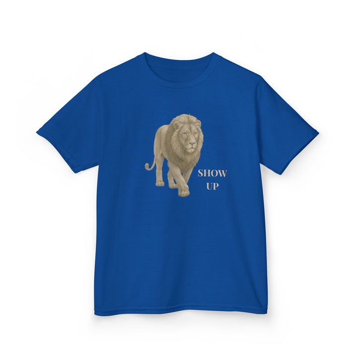 Kids Lion Tee | "Show Up" | Sketch Design | Eco-Conscious | Empowered & Bold
