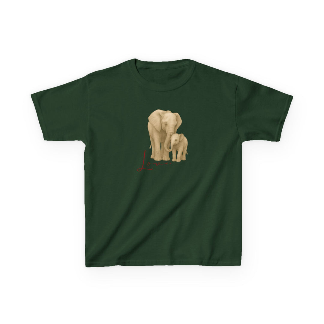 Kids Elephant with Calf Tee | "Love" | Sketch Design | Eco-Conscious | Connected & Compassionate