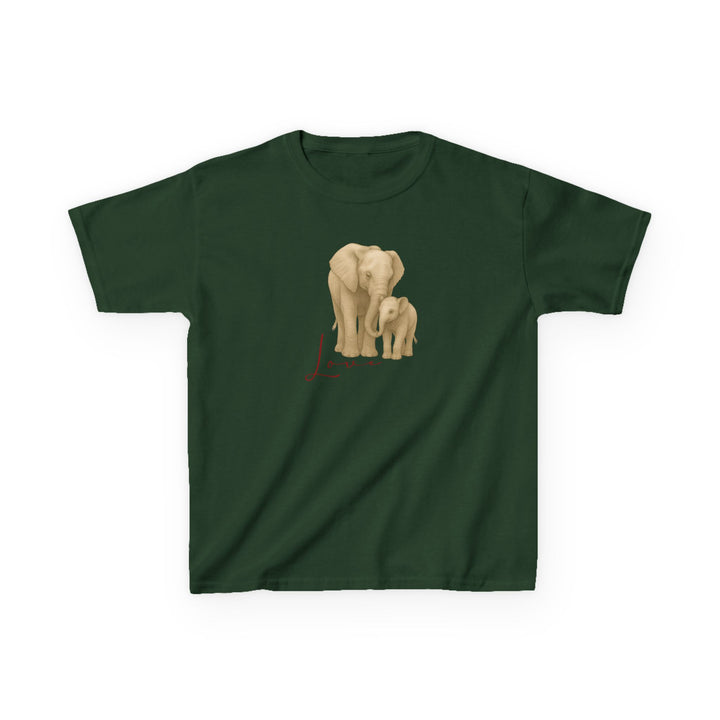 Kids Elephant with Calf Tee | "Love" | Sketch Design | Eco-Conscious | Connected & Compassionate