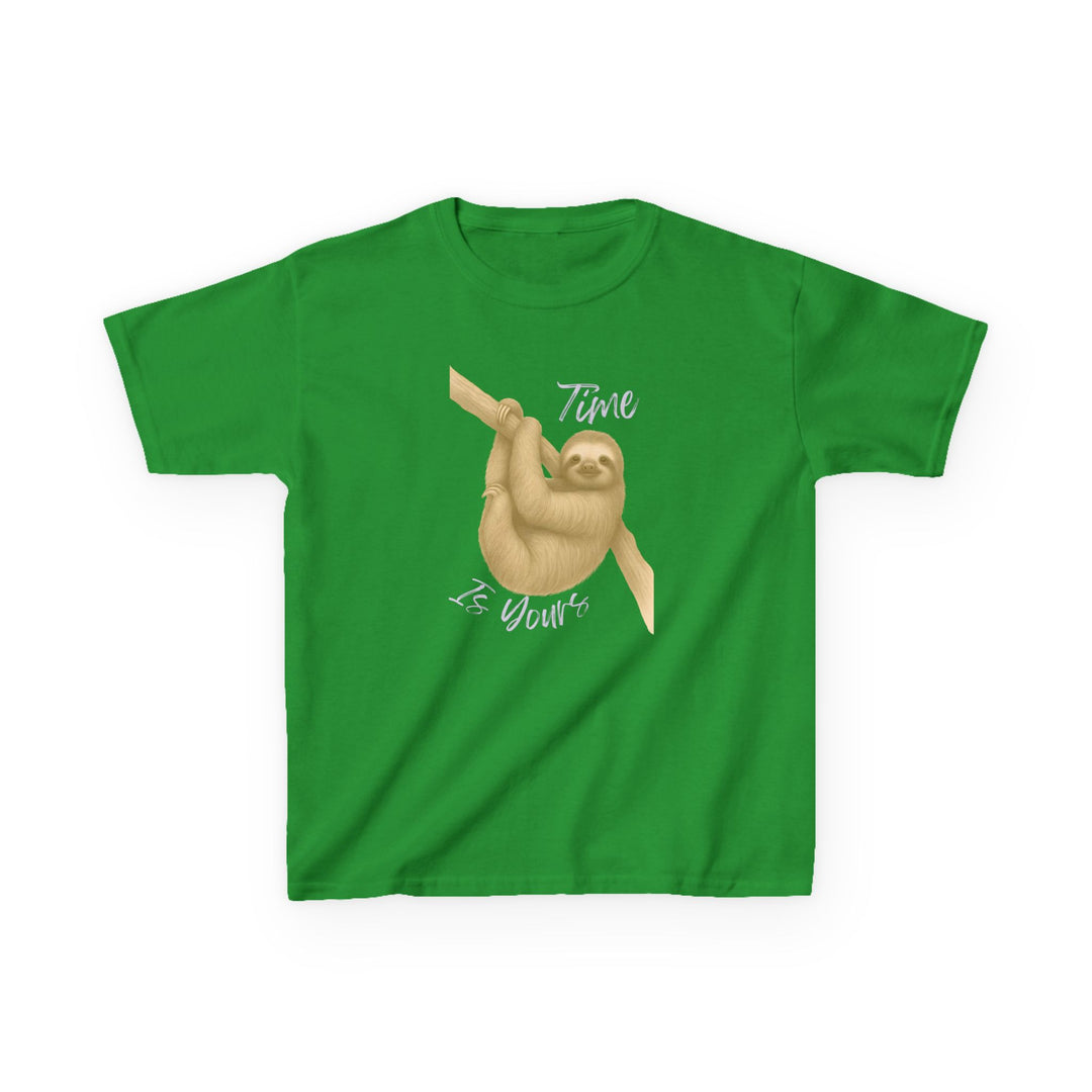 Kids Sloth Tee | "Time is Yours" | Sketch Design | Eco-Conscious | Patient & Peaceful