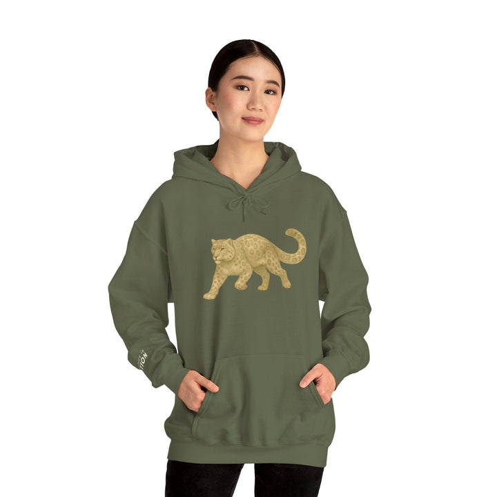 Mastery in Motion – Snow Leopard Edition | Patient & Peaceful Series | Unisex Heavy Blend™ Hooded Sweatshirt | Eco-Friendly Apparel