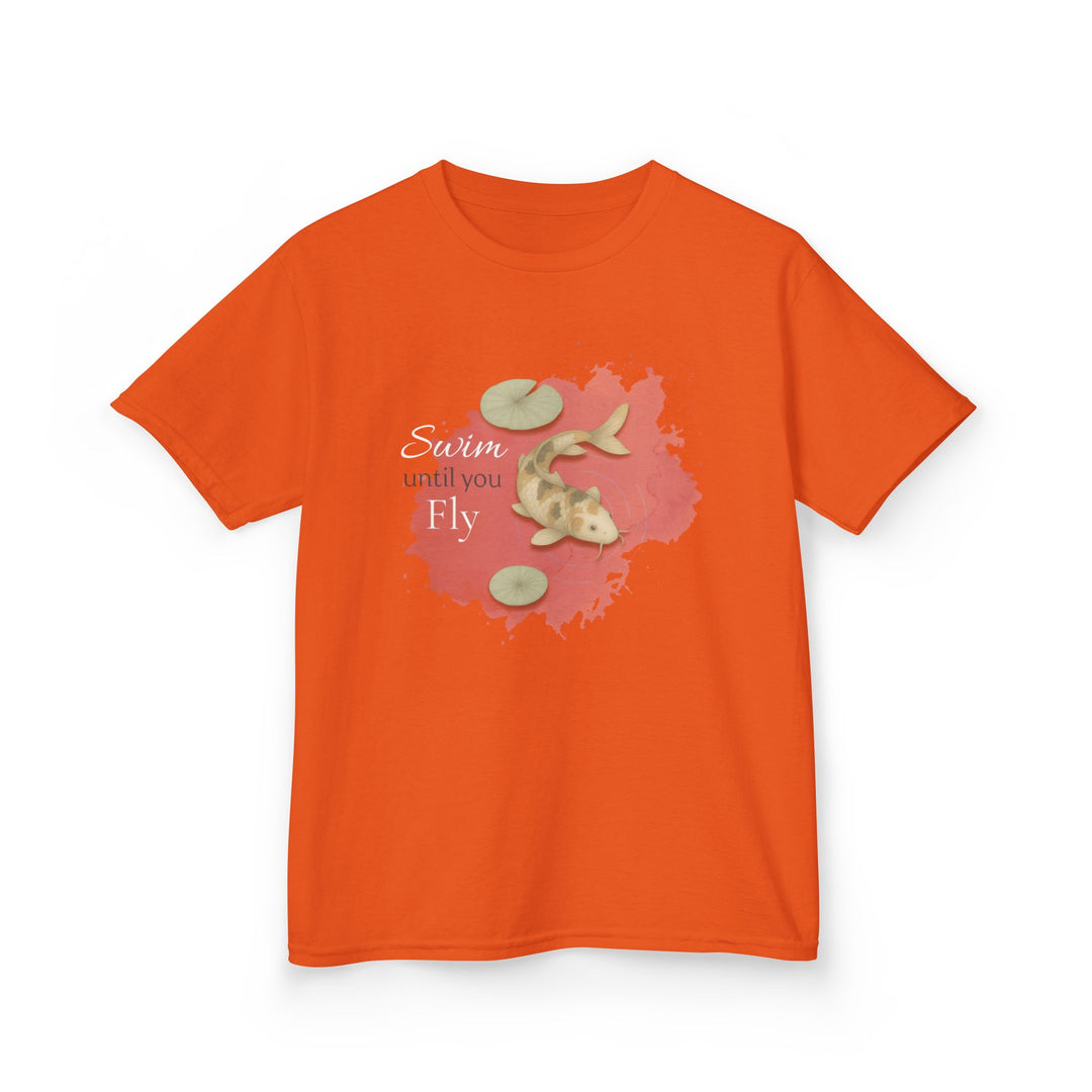 Kids Koi Fish Tee | "Swim Until You Fly" | Sketch Design | Eco-Conscious | Hopeful & Healing