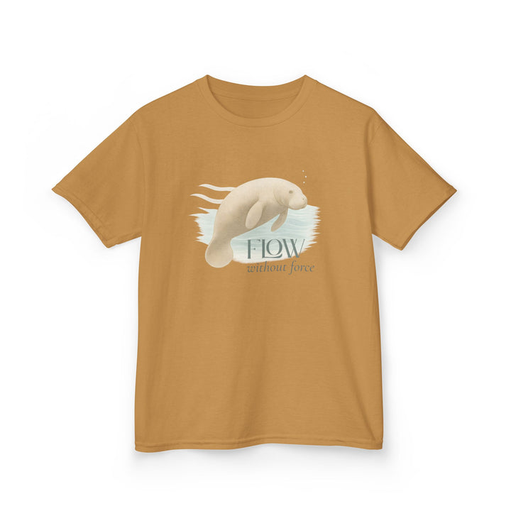 Kids Manatee Tee | "Go with the Flow" | Sketch Design | Eco-Conscious | Calm & Centered