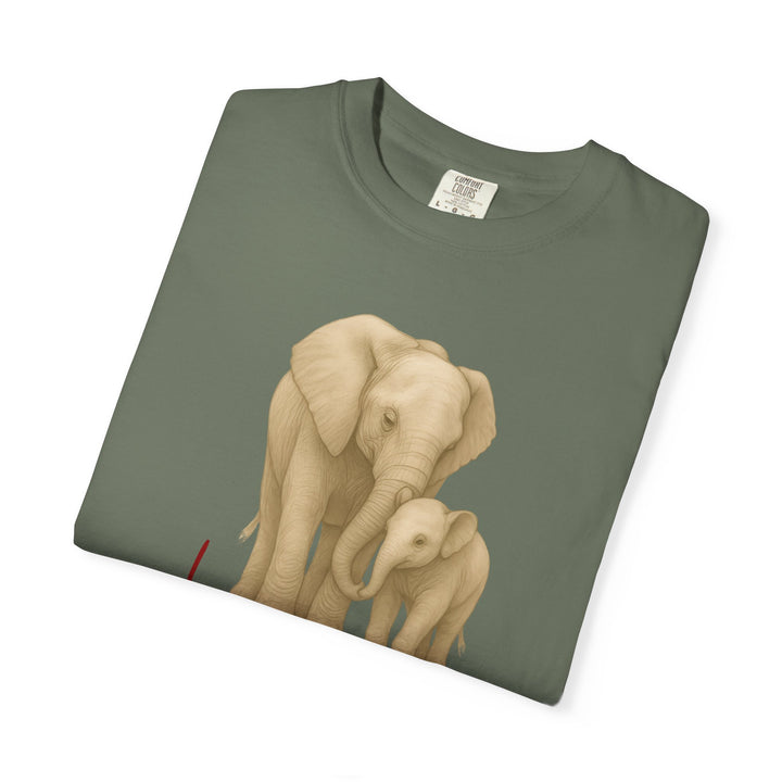The Legacy of Love – Elephant Mom and Baby | Connected & Compassionate | Sketch Series by Pure Perspective App | Eco Friendly Graphic Tee