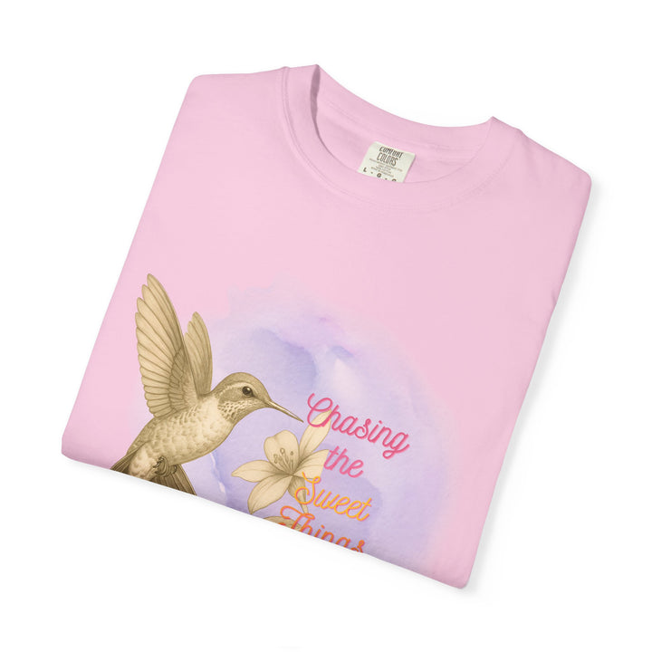Chasing the Sweet Things – Hummingbird | Hopeful & Healing | Sketch Series by Pure Perspective | Eco Friendly Graphic Tee