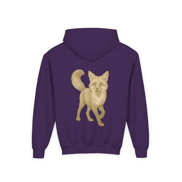 Kids Red Fox "Effortless Advantage" Heavy Blend Hoodie | Back Print Design | Joyful & Playful | Inspirational Message
