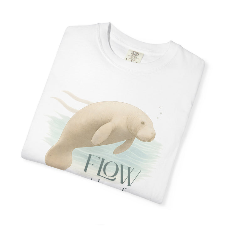 Flow Without Force – Manatee | Calm & Centered | Sketch Series by Pure Perspective | Eco Friendly Graphic Tee
