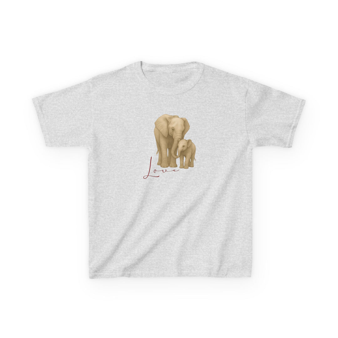 Kids Elephant with Calf Tee | "Love" | Sketch Design | Eco-Conscious | Connected & Compassionate