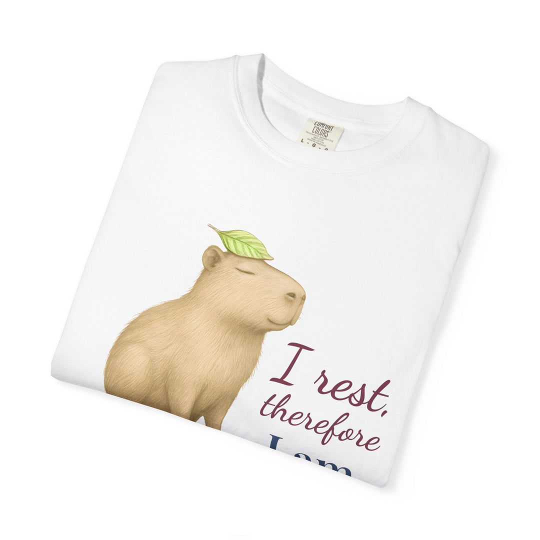 I Rest, Therefore I Am – Capybara | Grounded & Gentle | Sketch Series by Pure Perspective | Eco Friendly Graphic Tee