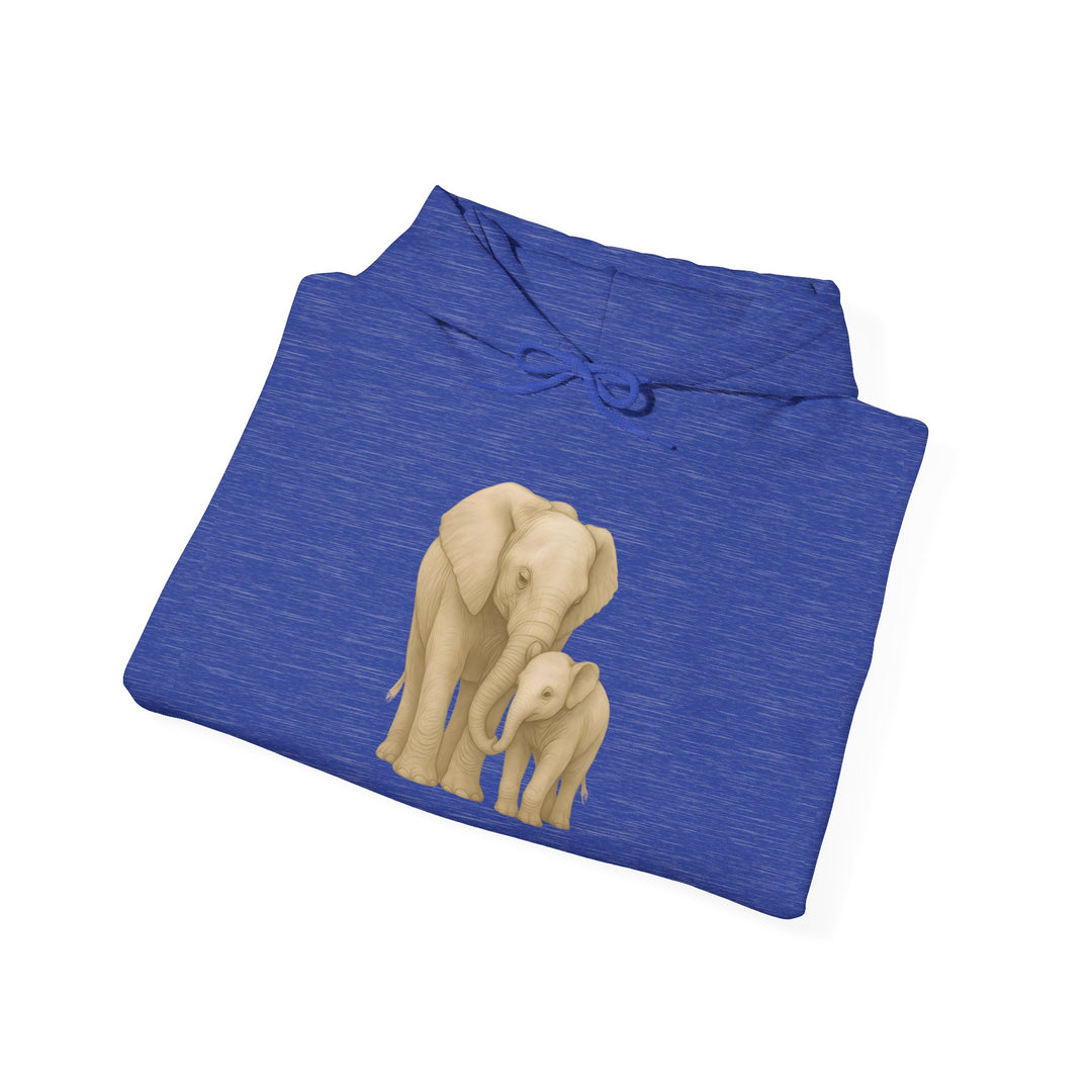 Love – Elephant Mother and Calf Edition | Connected & Compassionate Series | Unisex Heavy Blend™ Hooded Sweatshirt | Eco-Friendly Apparel