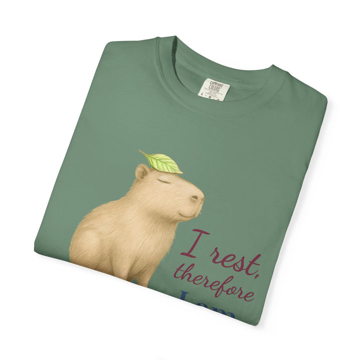 I Rest, Therefore I Am – Capybara | Grounded & Gentle | Sketch Series by Pure Perspective | Eco Friendly Graphic Tee