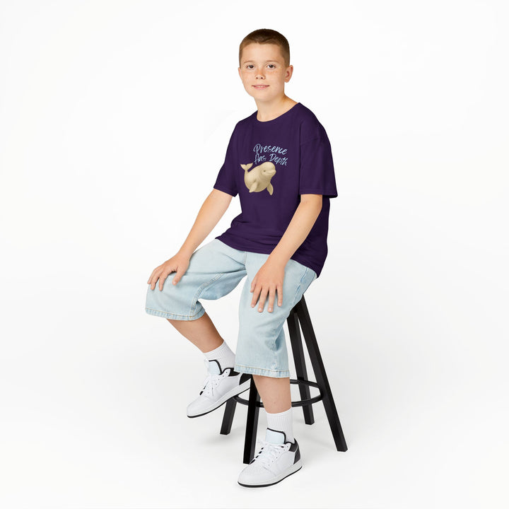 Kids Beluga Whale Tee | "Be Present" | Sketch Design | Eco-Conscious | Grounded & Gentle