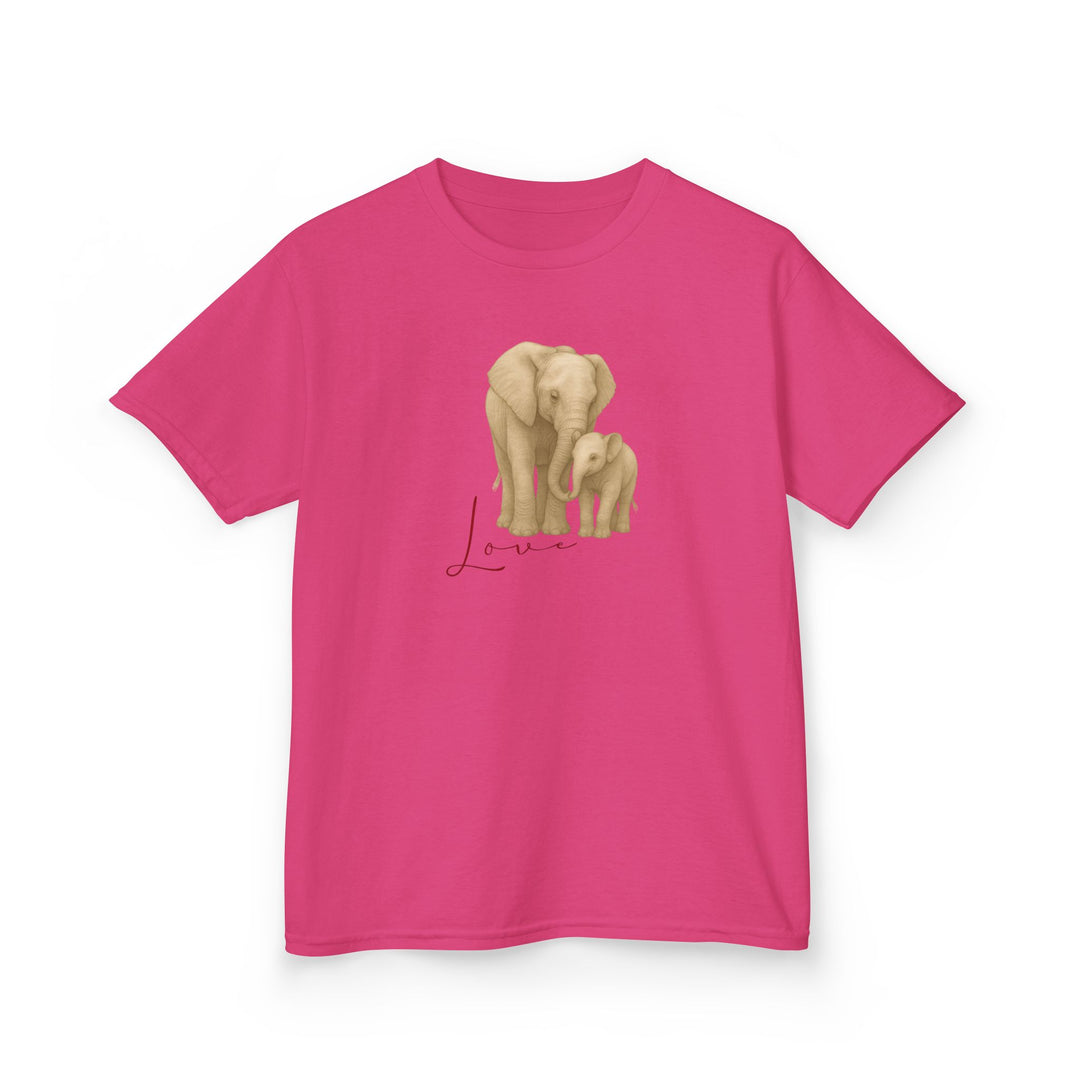 Kids Elephant with Calf Tee | "Love" | Sketch Design | Eco-Conscious | Connected & Compassionate