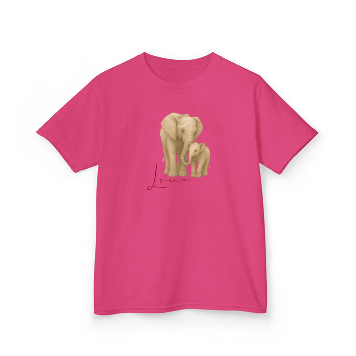Kids Elephant with Calf Tee | "Love" | Sketch Design | Eco-Conscious | Connected & Compassionate