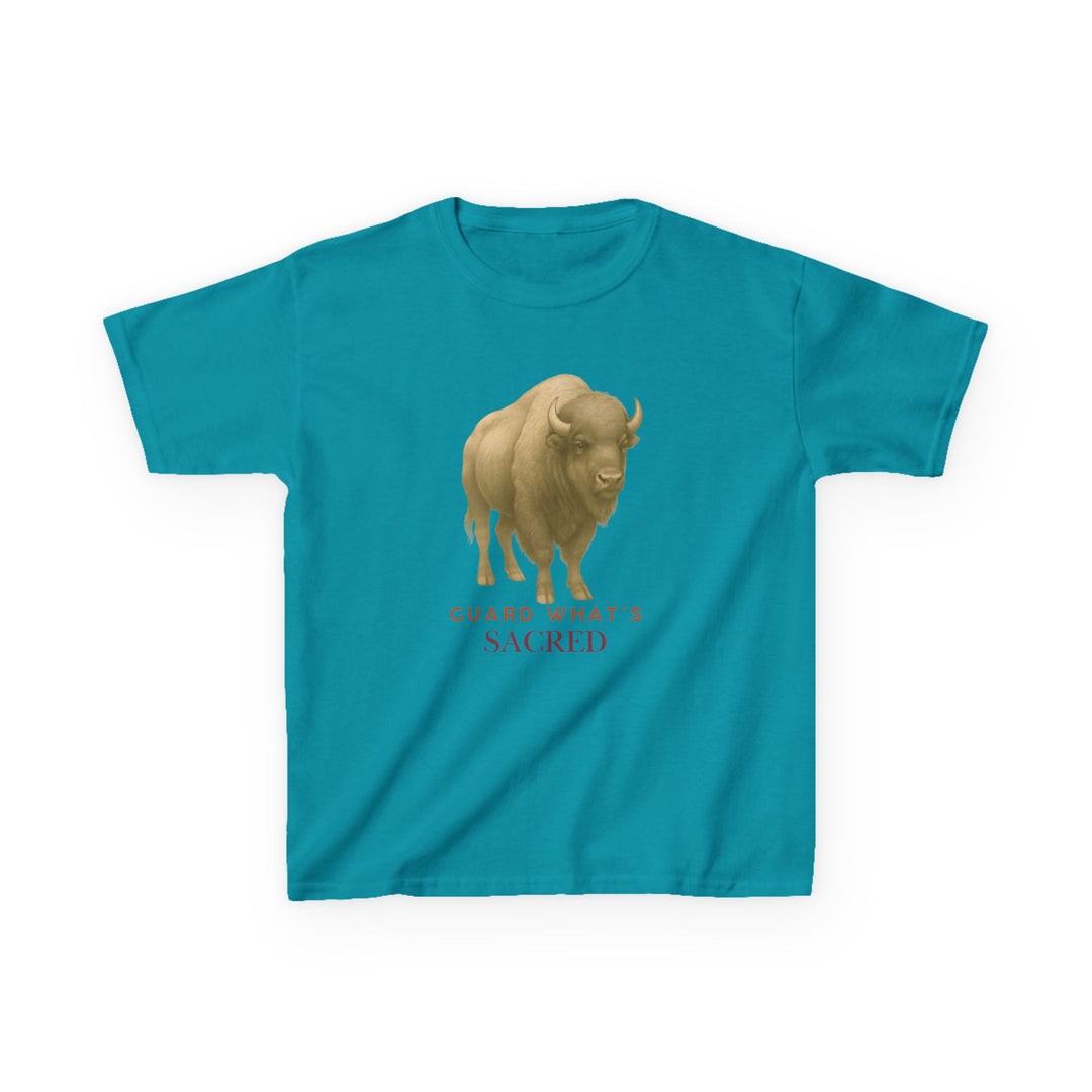 Kids Bison Tee | "Guard What's Sacred" | Sketch Design | Eco-Conscious | Connected & Compassionate