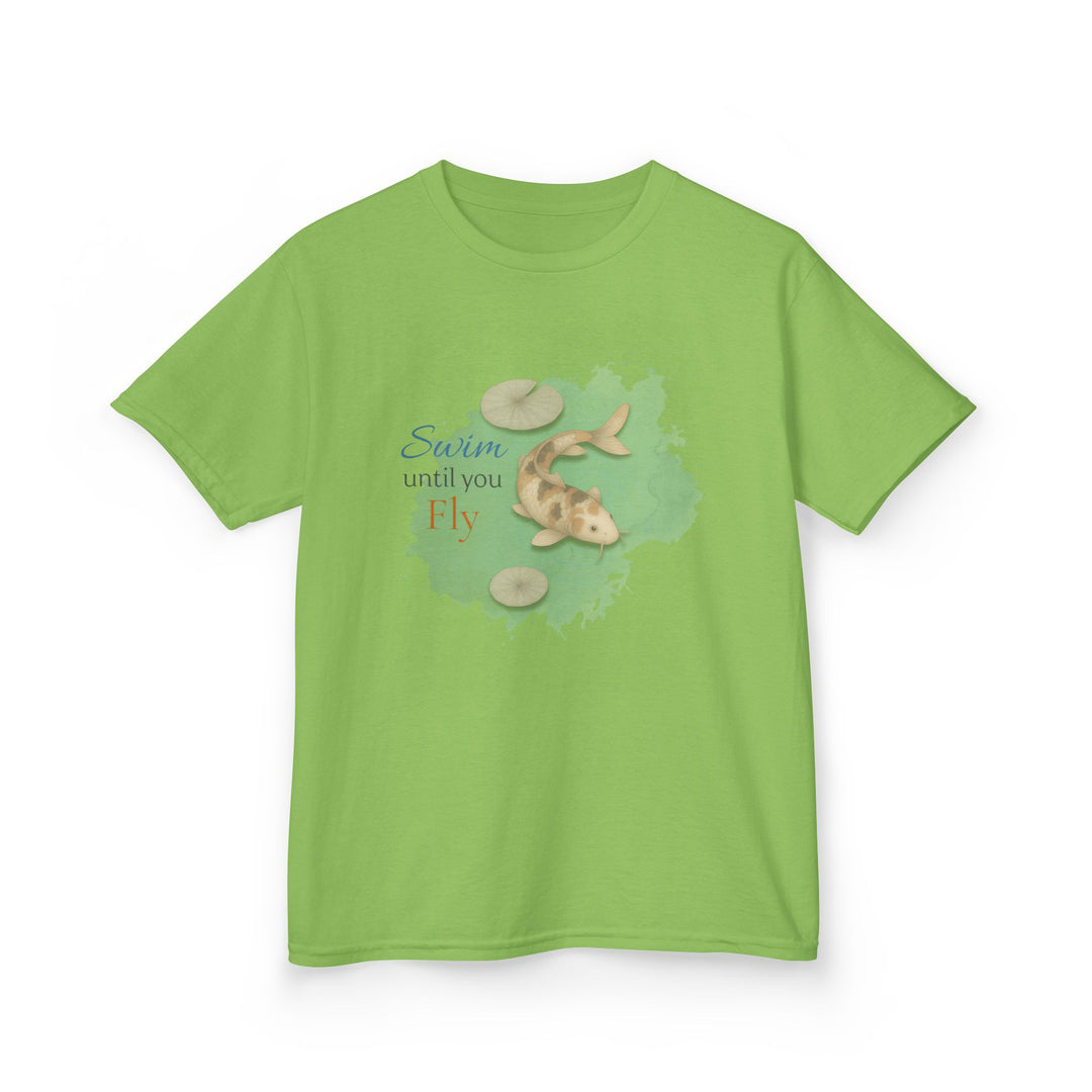 Kids Koi Fish Tee | "Swim Until You Fly" | Sketch Design | Eco-Conscious | Hopeful & Healing