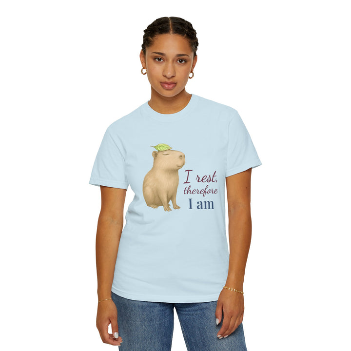 I Rest, Therefore I Am – Capybara | Grounded & Gentle | Sketch Series by Pure Perspective | Eco Friendly Graphic Tee