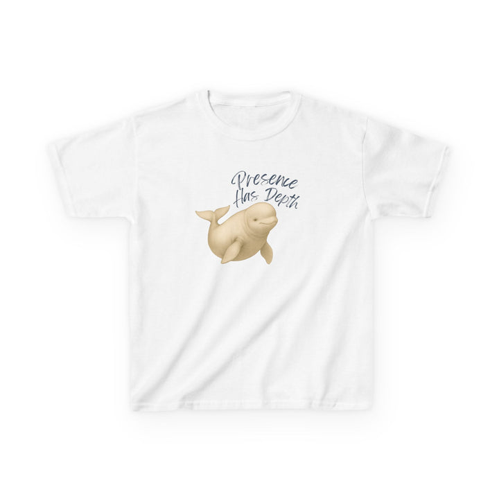 Kids Beluga Whale Tee | "Be Present" | Sketch Design | Eco-Conscious | Grounded & Gentle
