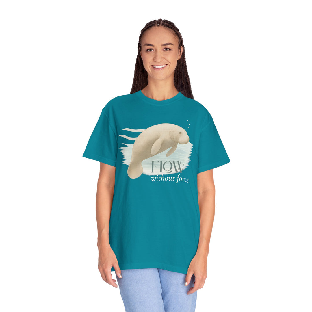 Flow Without Force – Manatee | Calm & Centered | Sketch Series by Pure Perspective | Eco Friendly Graphic Tee