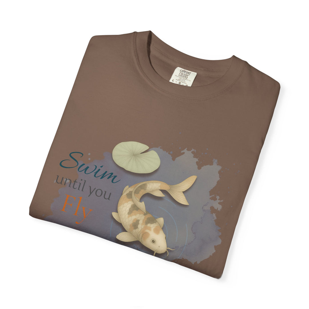 Swim Until You Fly – Koi Fish | Hopeful & Healing | Sketch Series by Pure Perspective App | Eco Friendly Graphic Tee
