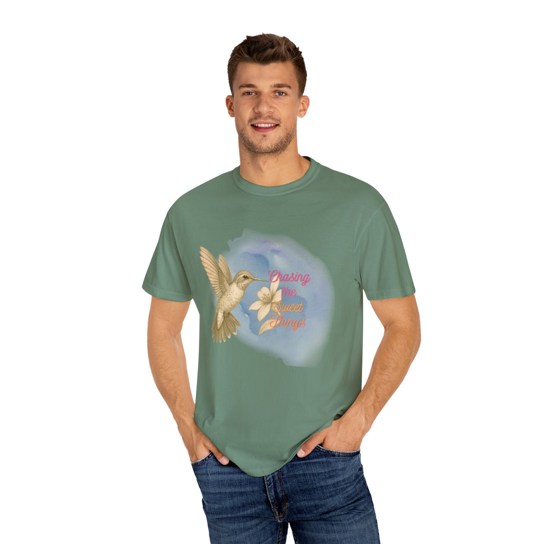 Chasing the Sweet Things – Hummingbird | Hopeful & Healing | Sketch Series by Pure Perspective | Eco Friendly Graphic Tee