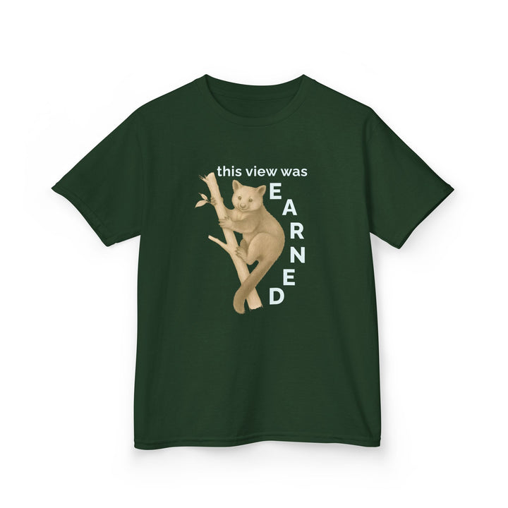 Kids Tree Kangaroo Tee | "This View Was Earned" | Sketch Design | Eco-Conscious | Joyful & Playful