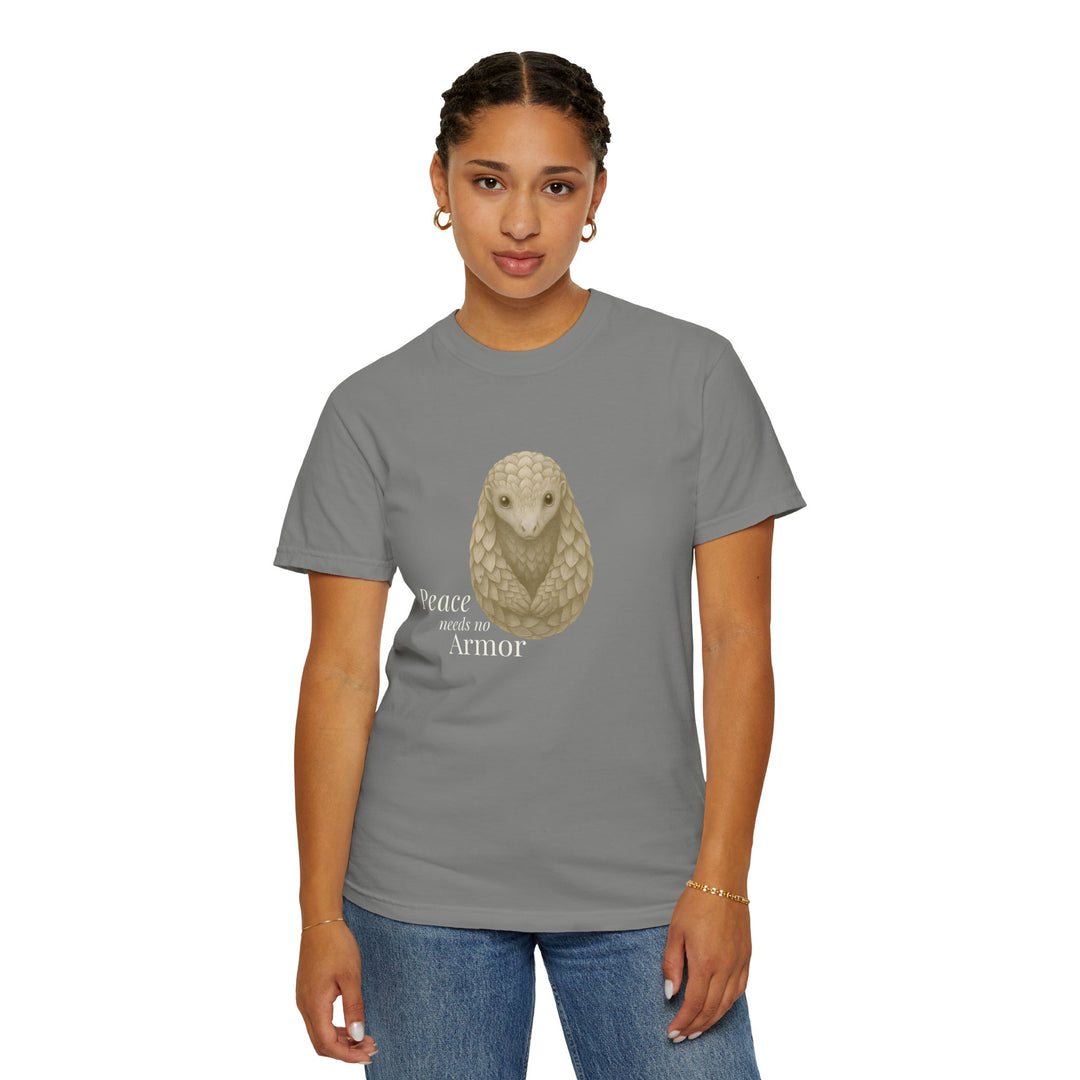 Peace Needs No Armor – Pangolin | Calm & Centered | Sketch Series by Pure Perspective | Eco Friendly Graphic Tee