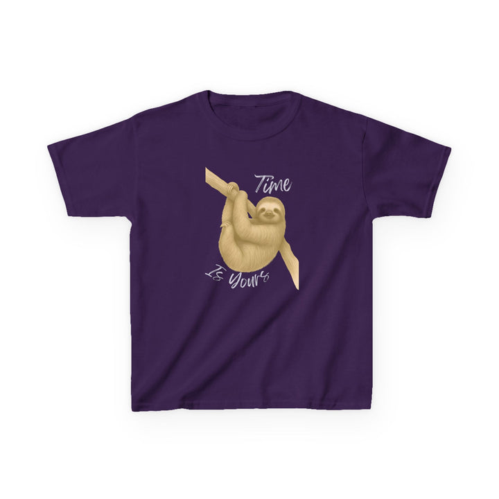 Kids Sloth Tee | "Time is Yours" | Sketch Design | Eco-Conscious | Patient & Peaceful
