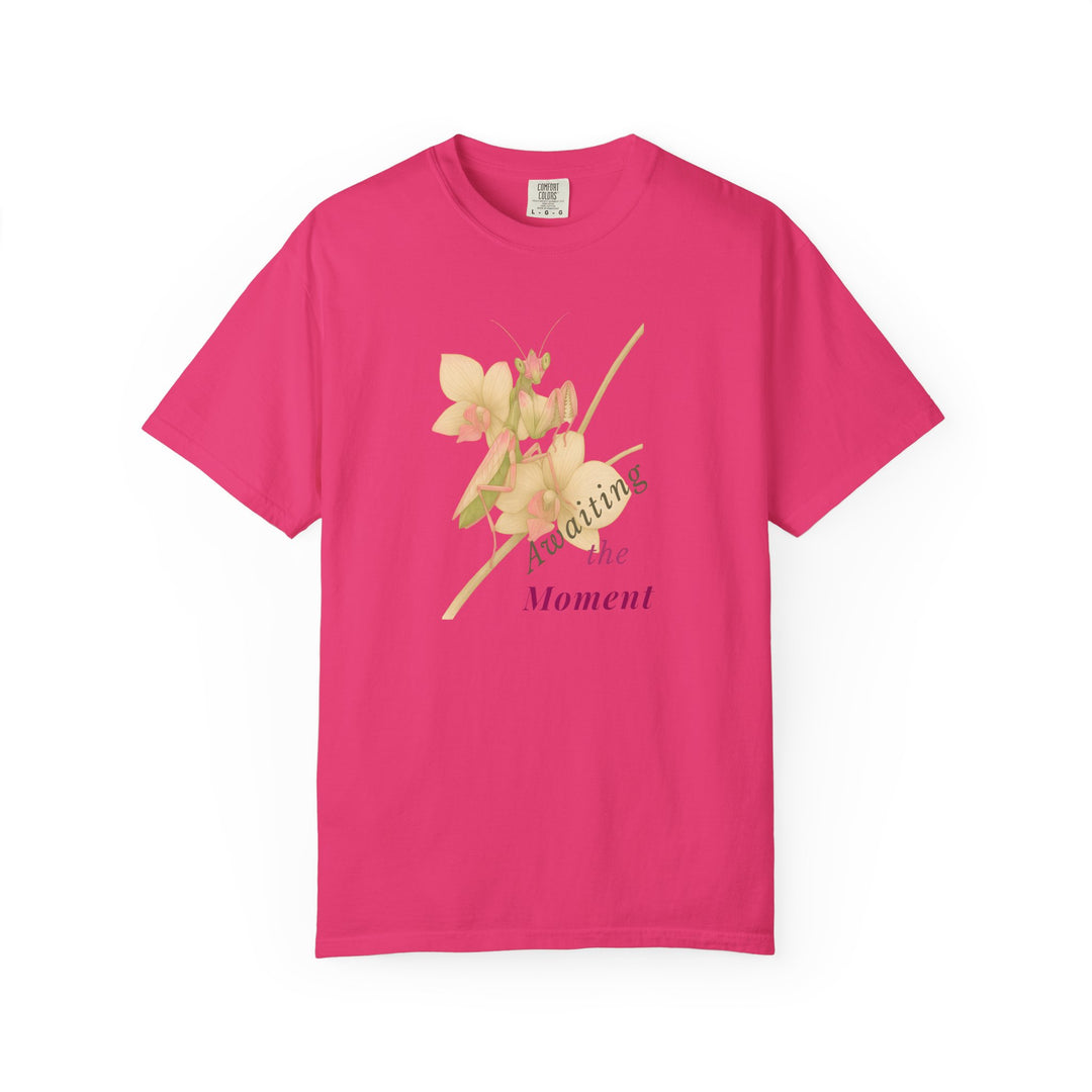 Awaiting the Moment – Orchid Mantis | Reflective & Wise | Sketch Series by Pure Perspective App | Eco Friendly Graphic Tee