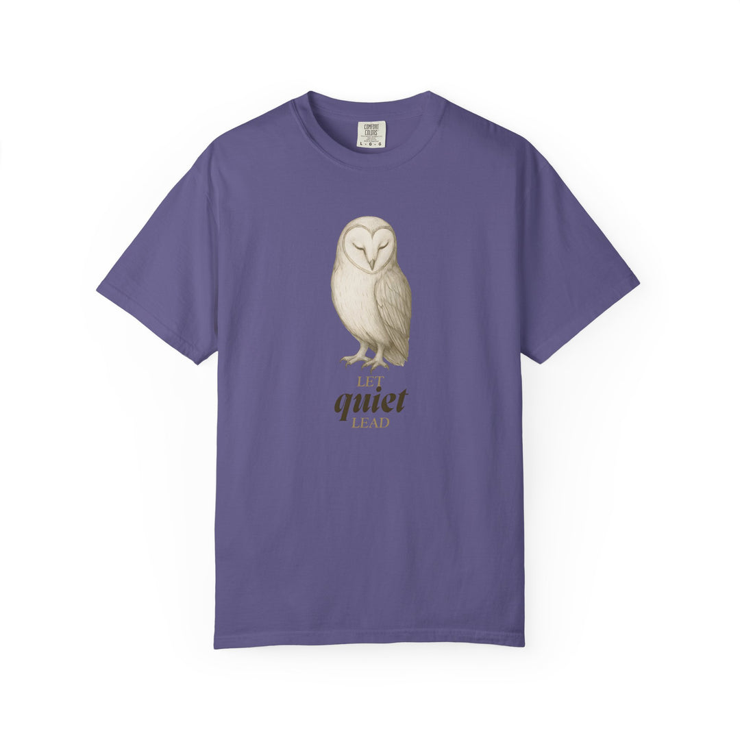 Let Quiet Lead – Owl | Calm & Centered | Sketch Series by Pure Perspective | Eco Friendly Graphic Tee