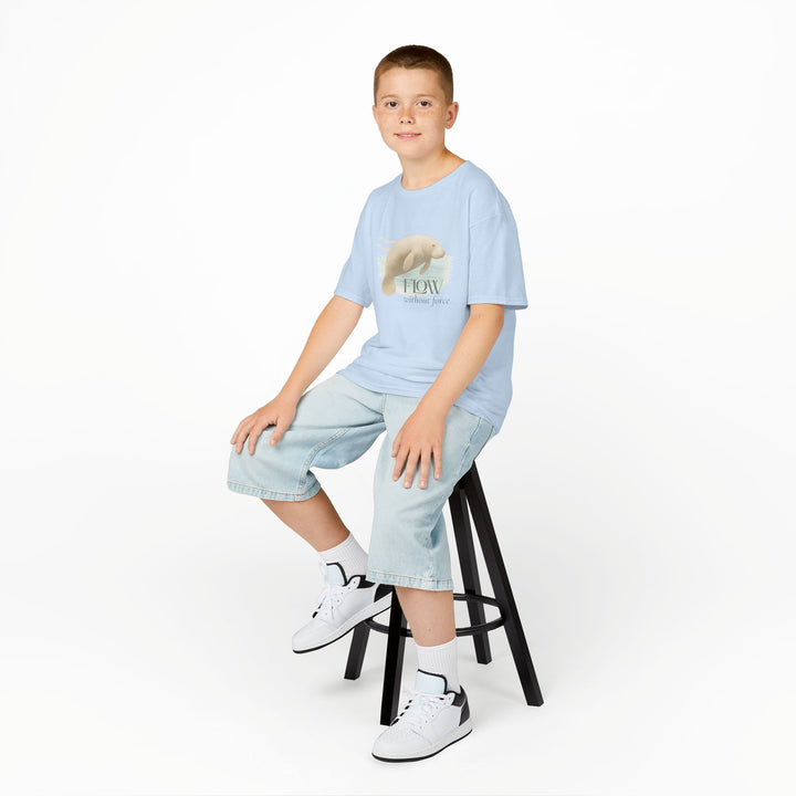 Kids Manatee Tee | "Go with the Flow" | Sketch Design | Eco-Conscious | Calm & Centered