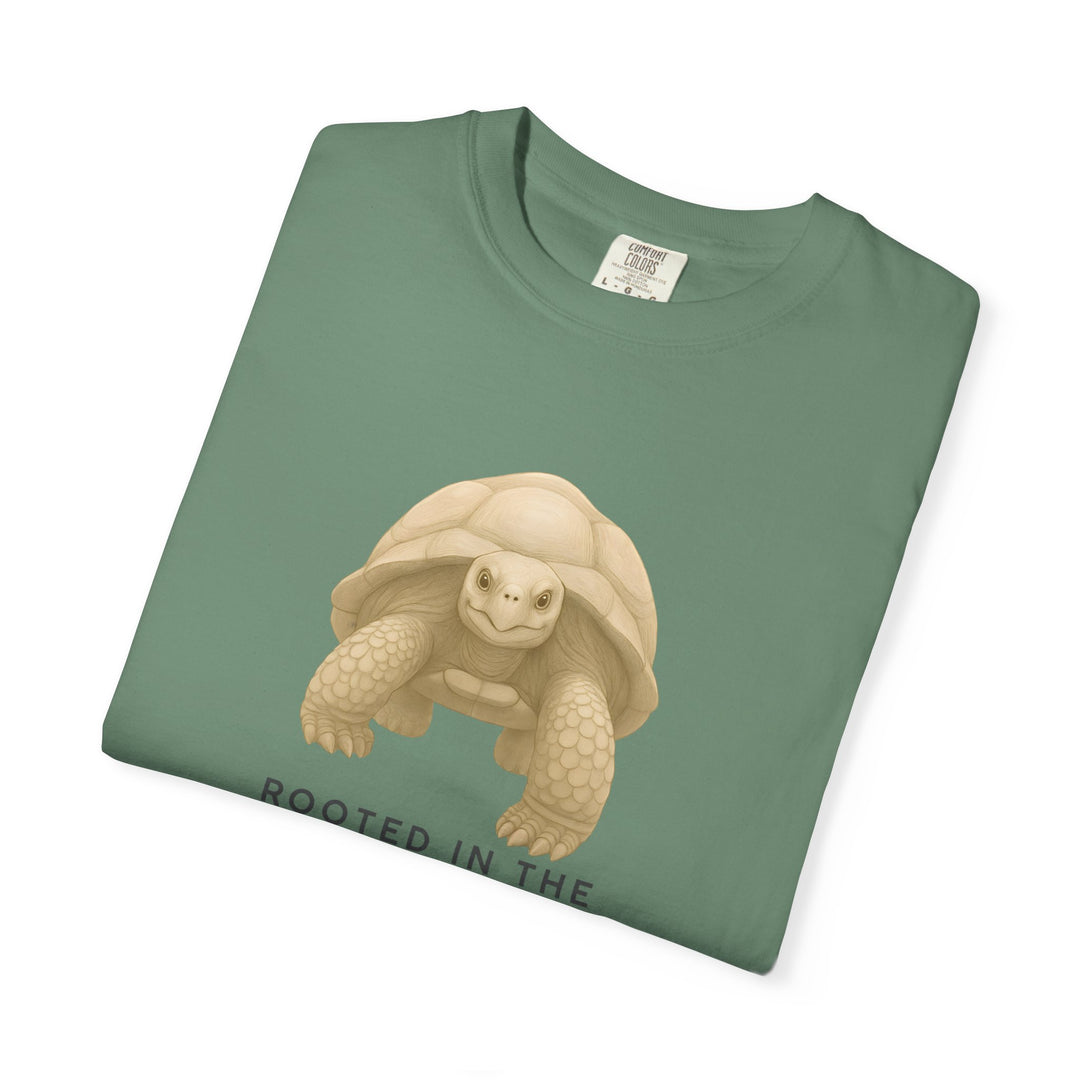 Rooted in the Long Game – Giant Tortoise | Grounded & Gentle | Sketch Series by Pure Perspective | Eco Friendly Graphic Tee