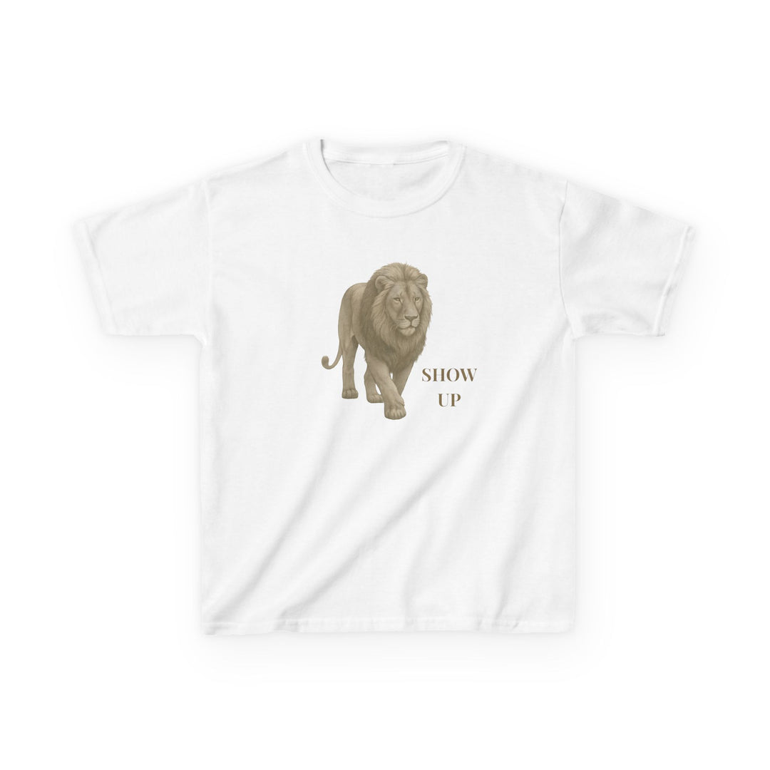 Kids Lion Tee | "Show Up" | Sketch Design | Eco-Conscious | Empowered & Bold