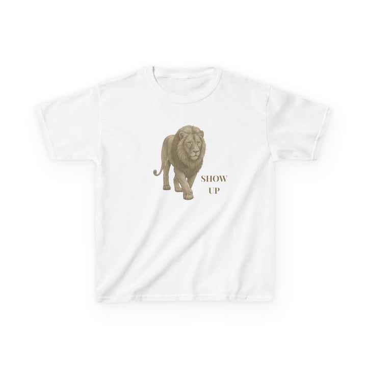 Kids Lion Tee | "Show Up" | Sketch Design | Eco-Conscious | Empowered & Bold