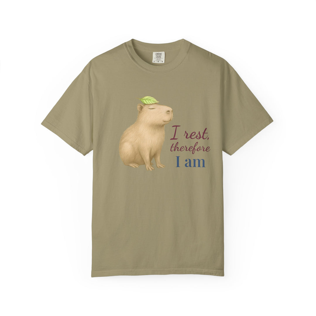 I Rest, Therefore I Am – Capybara | Grounded & Gentle | Sketch Series by Pure Perspective | Eco Friendly Graphic Tee