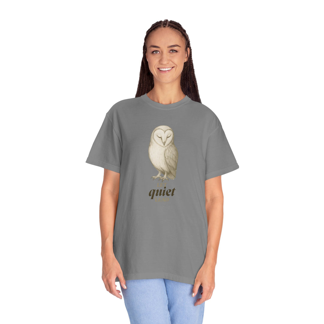 Let Quiet Lead – Owl | Calm & Centered | Sketch Series by Pure Perspective | Eco Friendly Graphic Tee