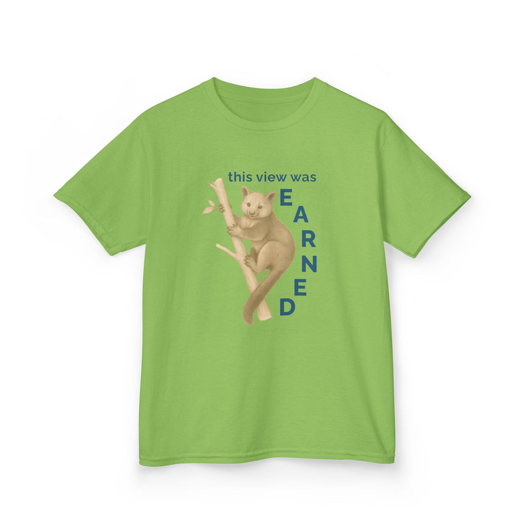 Kids Tree Kangaroo Tee | "This View Was Earned" | Sketch Design | Eco-Conscious | Joyful & Playful