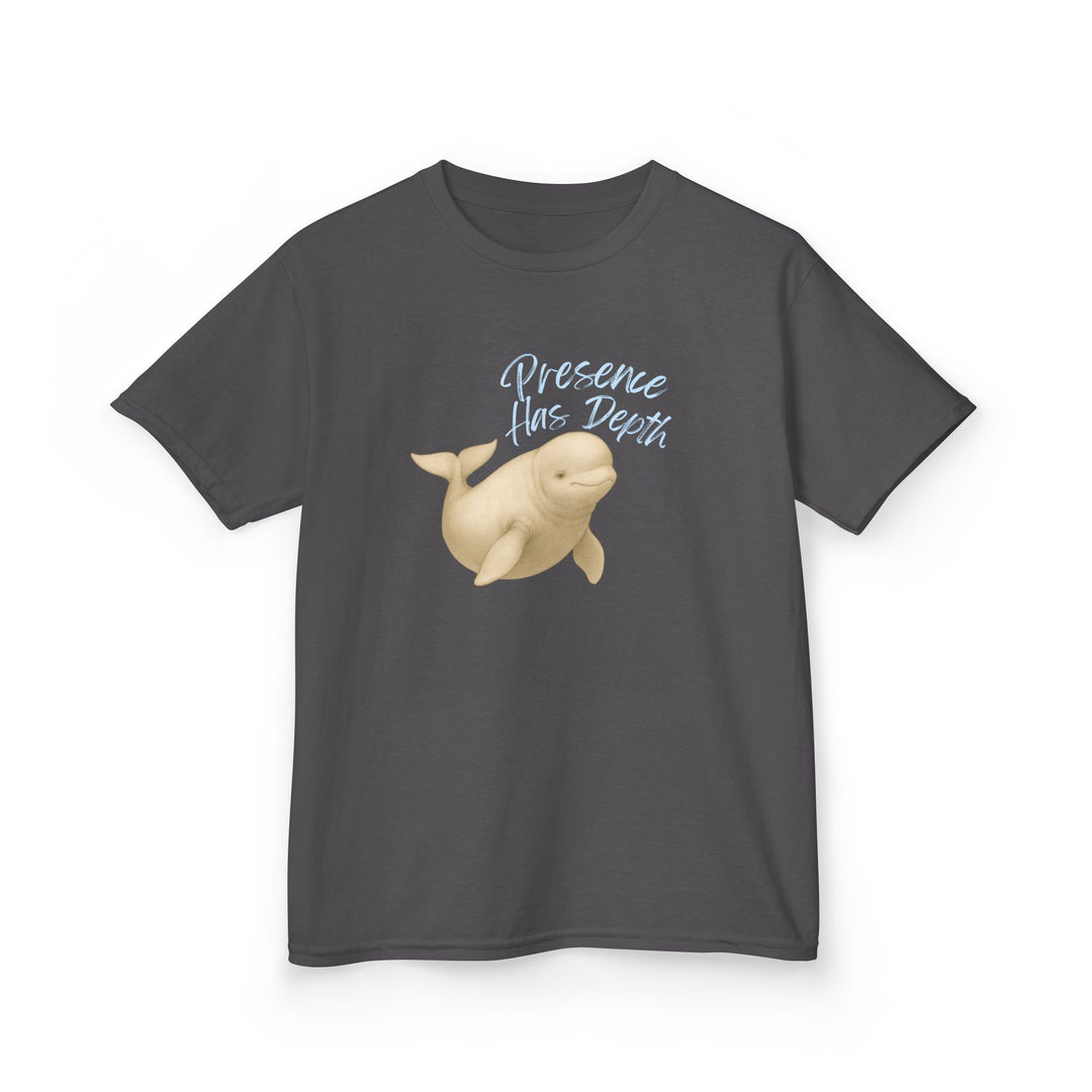 Kids Beluga Whale Tee | "Be Present" | Sketch Design | Eco-Conscious | Grounded & Gentle