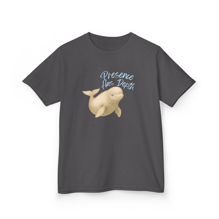 Kids Beluga Whale Tee | "Be Present" | Sketch Design | Eco-Conscious | Grounded & Gentle
