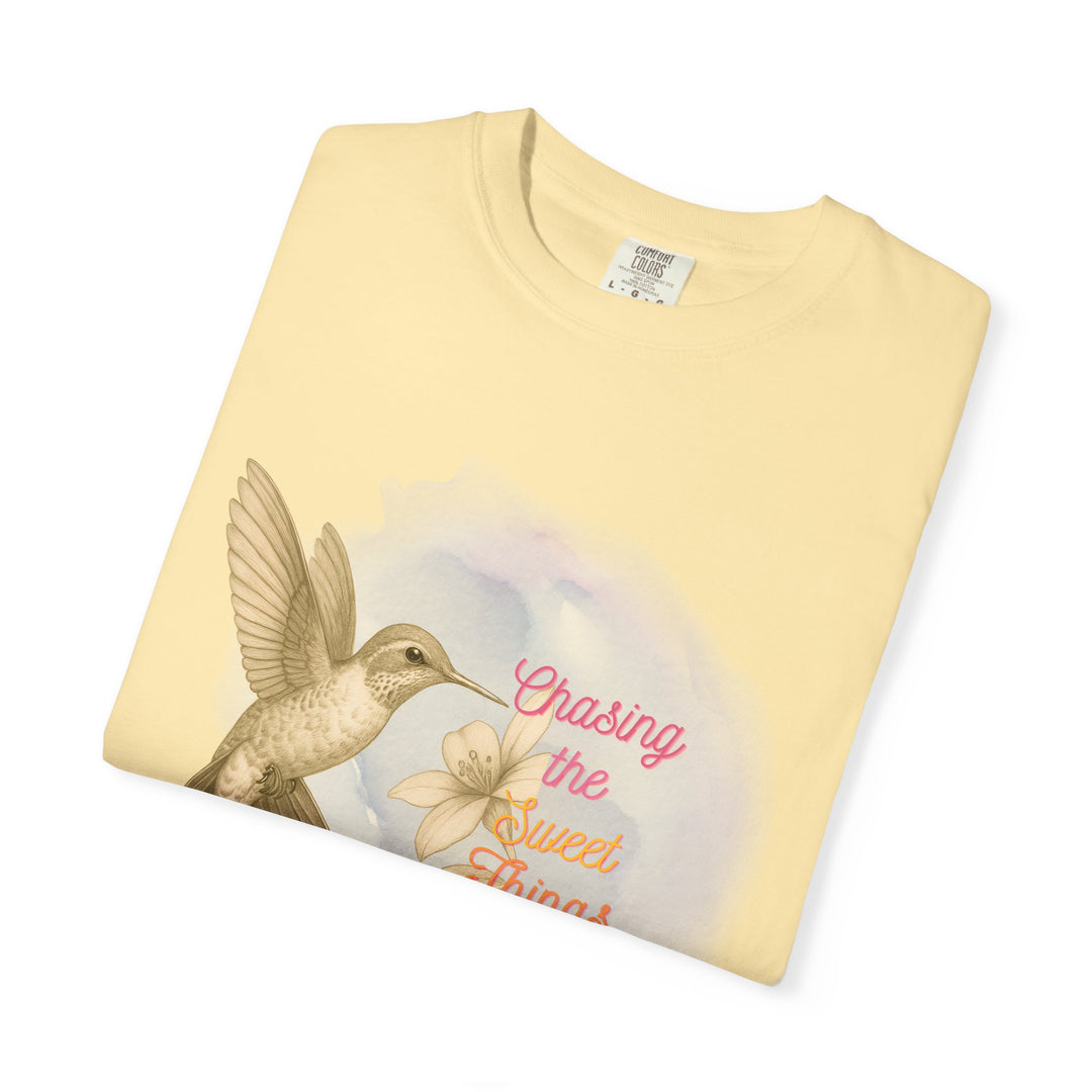 Chasing the Sweet Things – Hummingbird | Hopeful & Healing | Sketch Series by Pure Perspective | Eco Friendly Graphic Tee