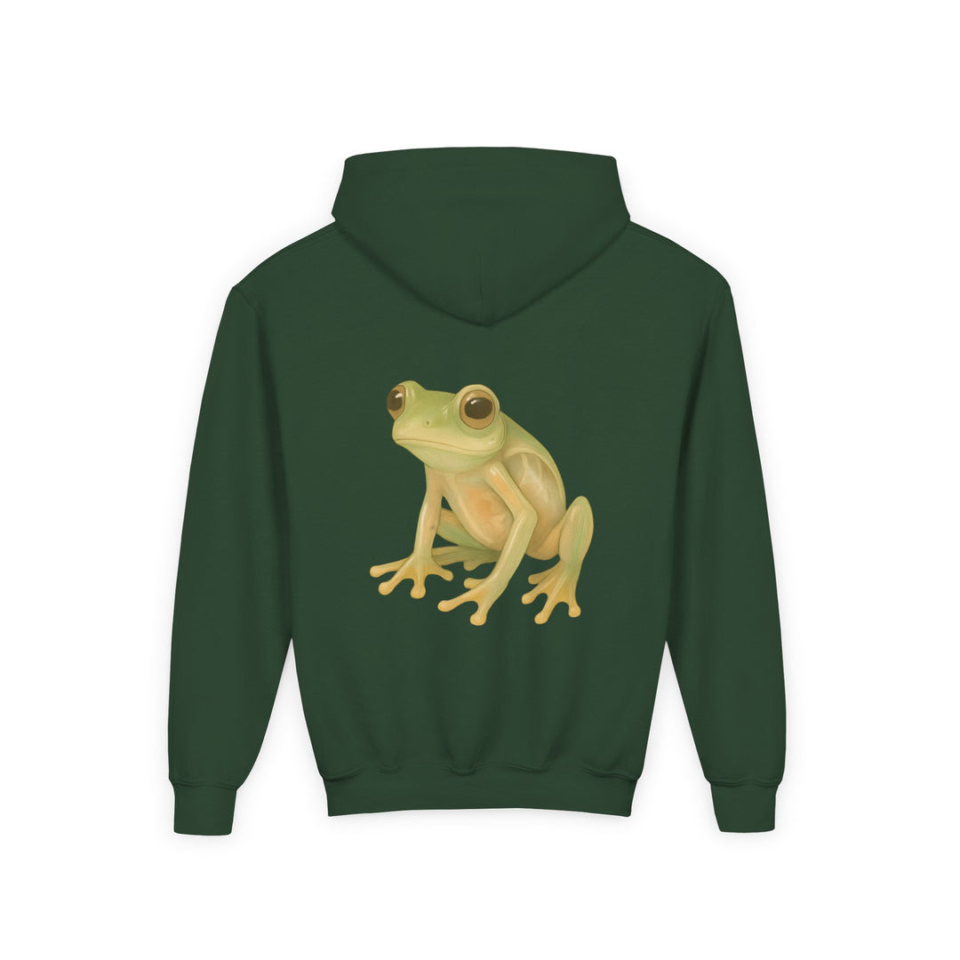 Kids Glass Frog "Vulnerability Takes Courage" Heavy Blend Hoodie | Back Print Design | Hopeful & Healing | Inspirational Message